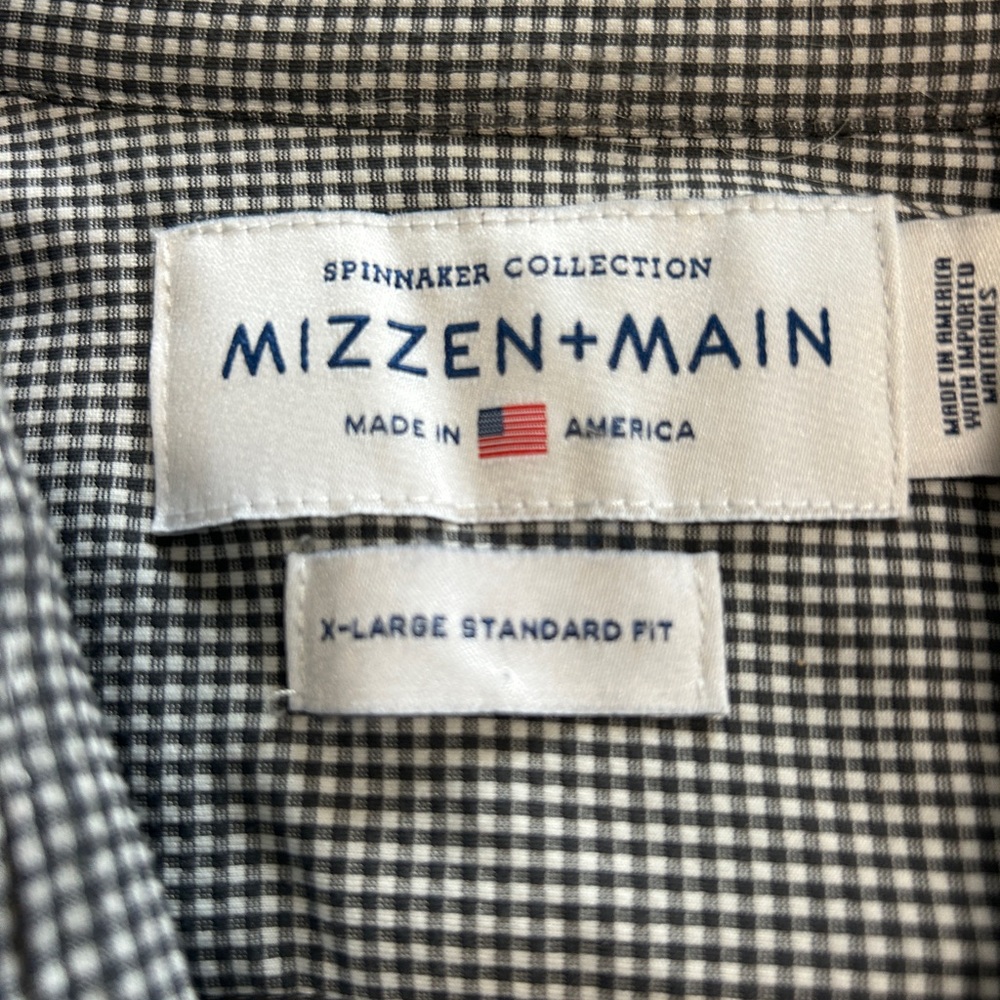 Mizzen+Main Monochrome Gingham Men's Shirt - Picture 4 of 5